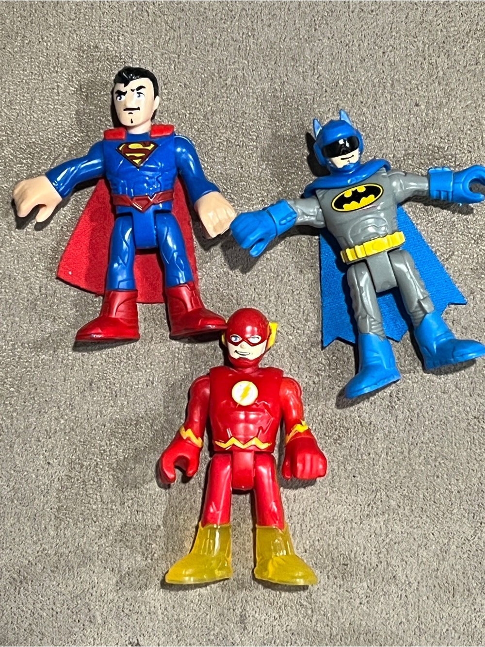 DC Comics Superhero Imaginext Figures - Superman, Batman, Flash lot of 3